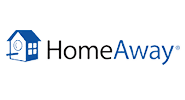 A green background with the words " homeaway ".