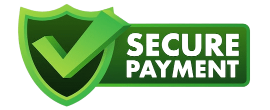 A green banner with the words secure payments.